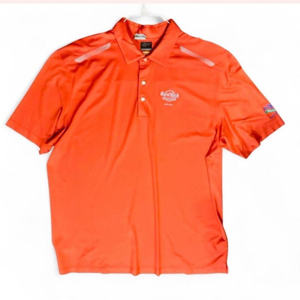 Greg Norman Collection Hard Rock Vibrant Orange Polo Shirt